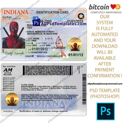 Last updated 04. . Indiana drivers license template free